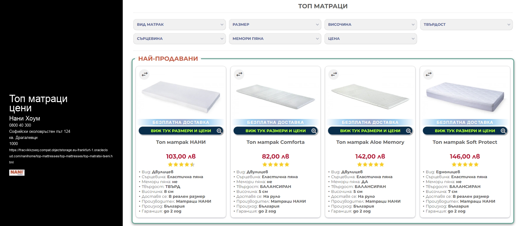 Топ матраци цени